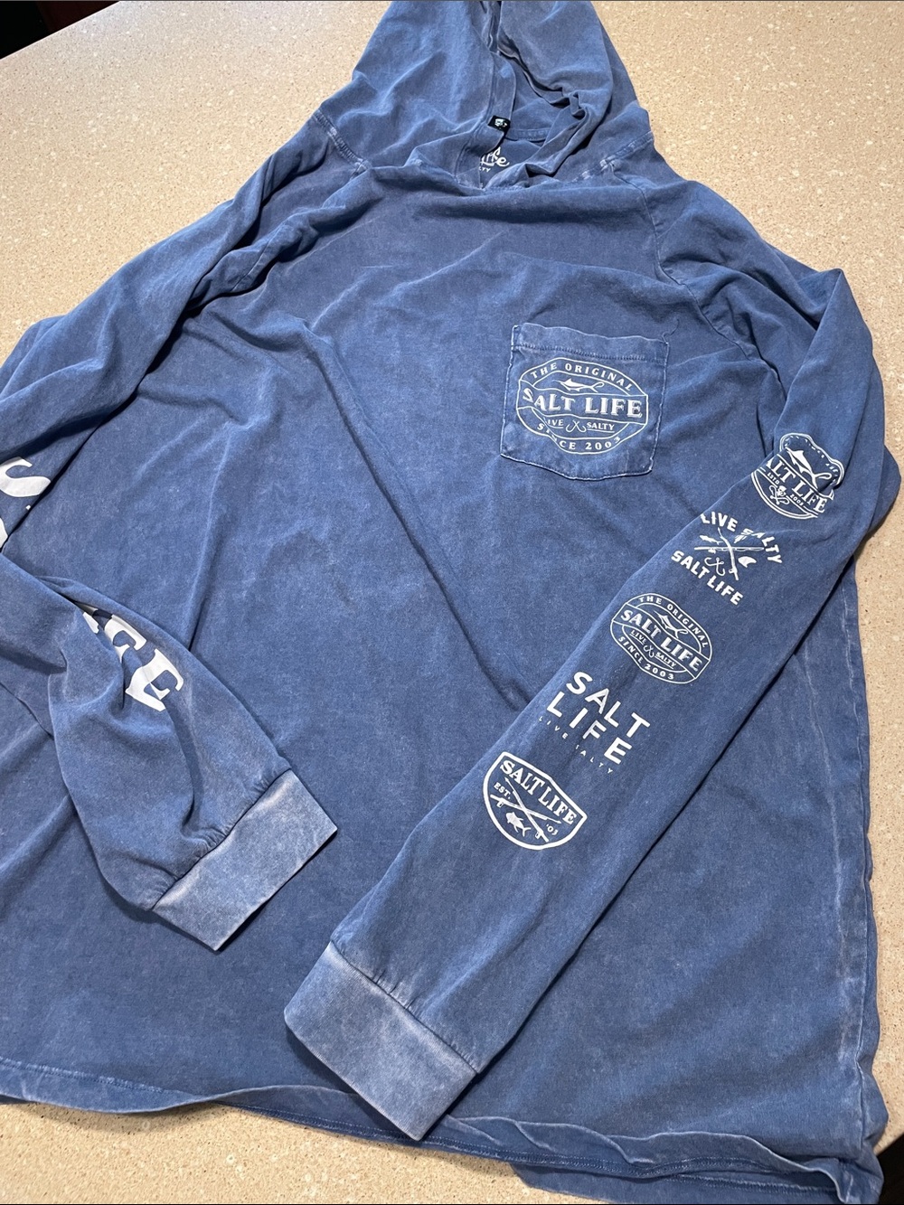 Salt Life Navy Logo Pocket Hoodie